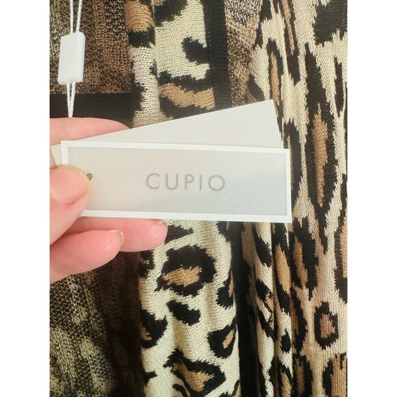 NWT Cupio Leopard Print Open Front Drape Soft Knit Cardigan Sweater Womens M - Picture 6 of 10